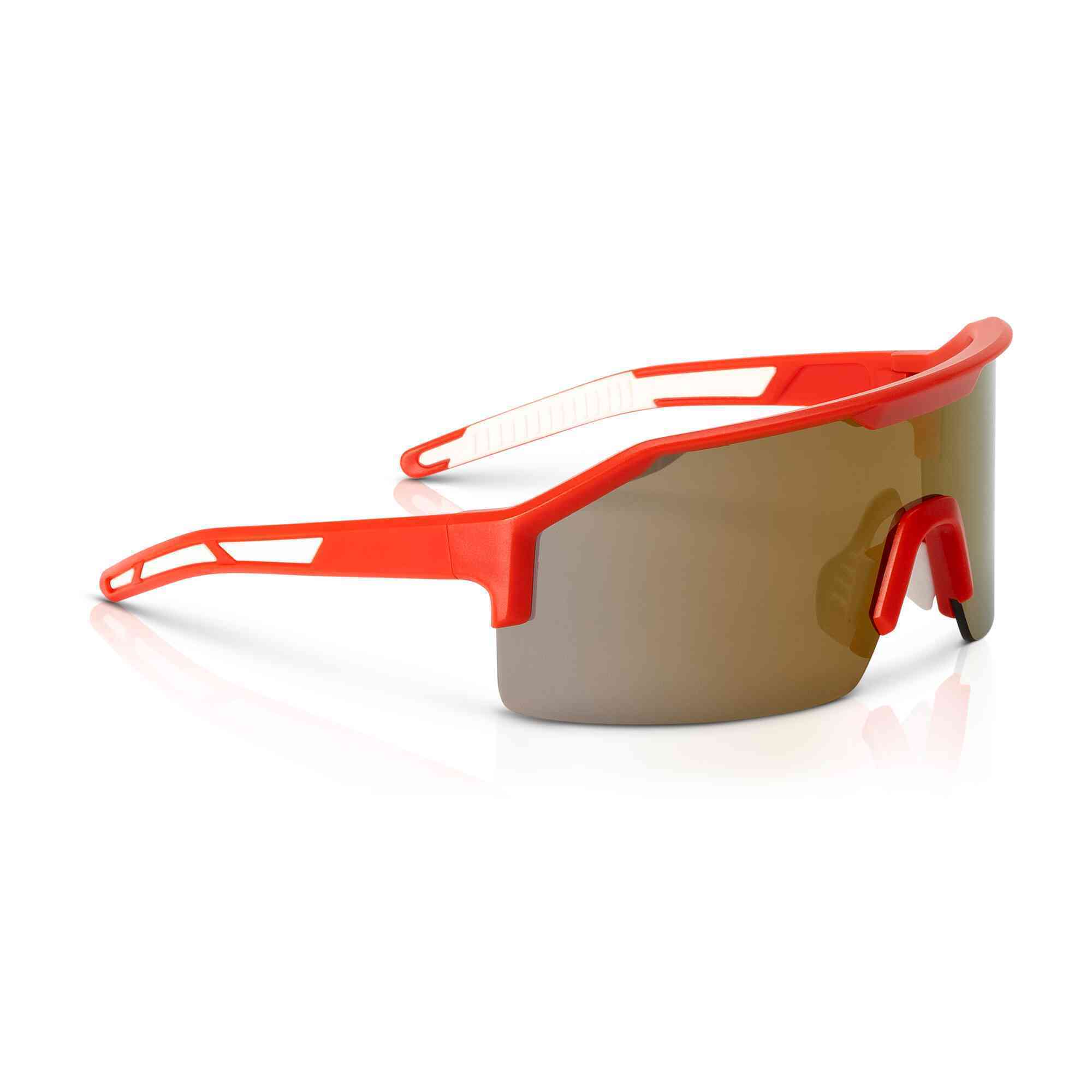 Jackson Safety MAXVIEW+ Safety Glasses — Gold Mirror Lens, Red Frame, Hardcoat Anti-Scratch, Model# 60011